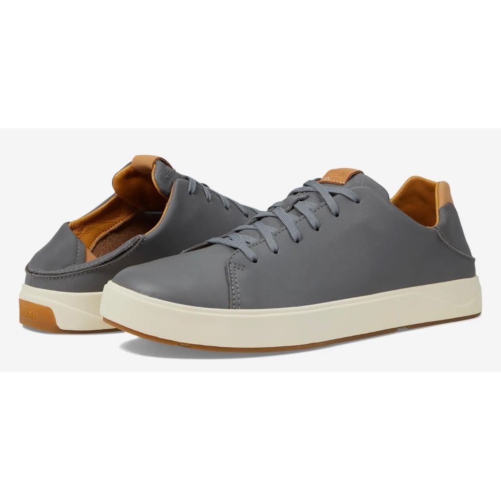 OluKai‎ Lae'ahi Li 'Ili Mens Leather Sneakers Waterproof Casual Blue Grey 13